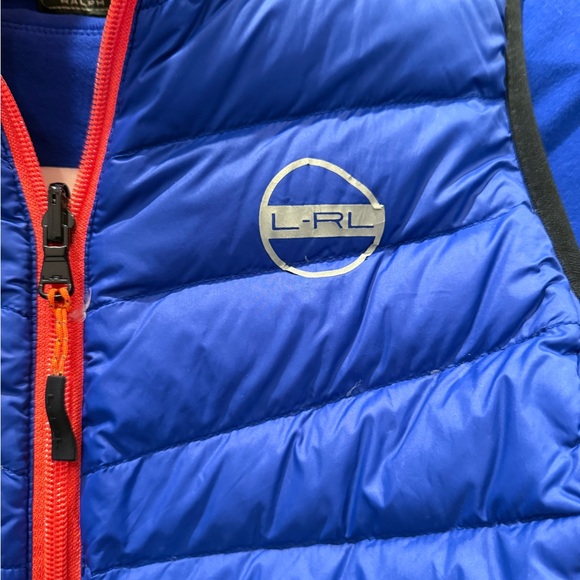 Ralph Lauren Kids Puffer Jacket in Blue with Orange Trim - Picture 3 of 7